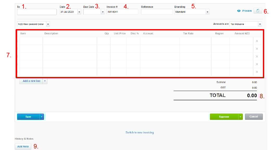 how-to-create-invoices-in-xero-step-3